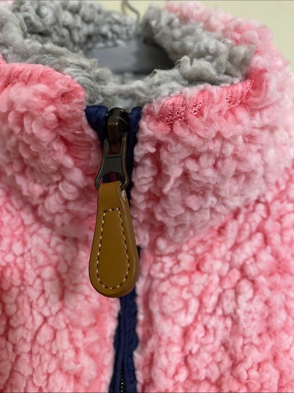 Simply Southern Pink Sherpa Vest with Navy Accents - Picture 2 of 5